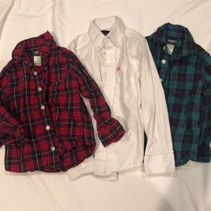3 Long-sleeved button up shirts, size 4T
412